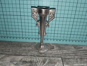 Antiques: Jarron modernista para altar o capilla religioso finales del sigo 19 metal plateado